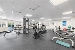 211 Central Unit A210, Norwood, MA 02062 - gym with a drop ceiling