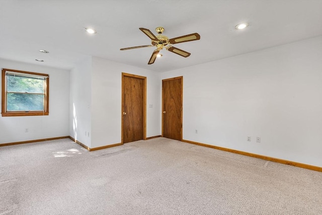 225 W Main St, Dudley, MA 01571 - unfurnished room with light carpet, ceiling fan, and recessed lighting