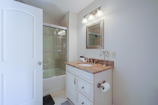 41 Webber St Unit 2, Malden, MA 02148 - bathroom with vanity, combined bath / shower with glass door, and tile patterned flooring