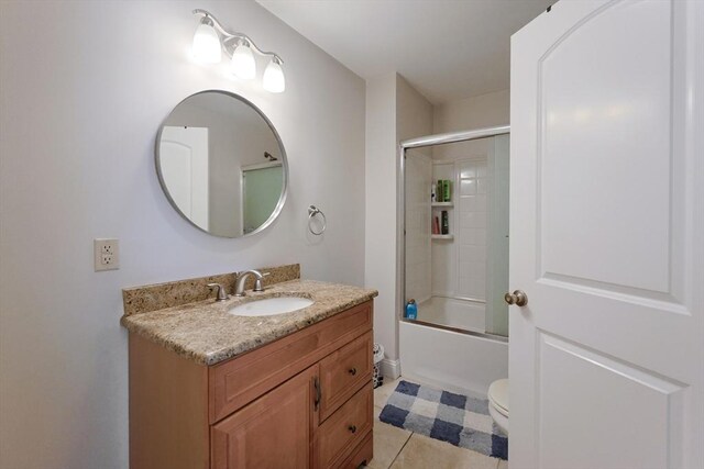 41 Webber St Unit 2, Malden, MA 02148 - full bath featuring vanity, tile patterned flooring, and enclosed tub / shower combo