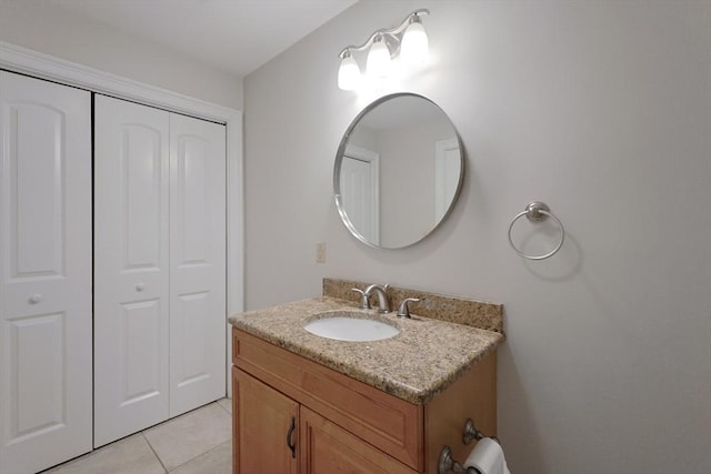 41 Webber St Unit 2, Malden, MA 02148 - bathroom featuring vanity, a closet, and tile patterned floors