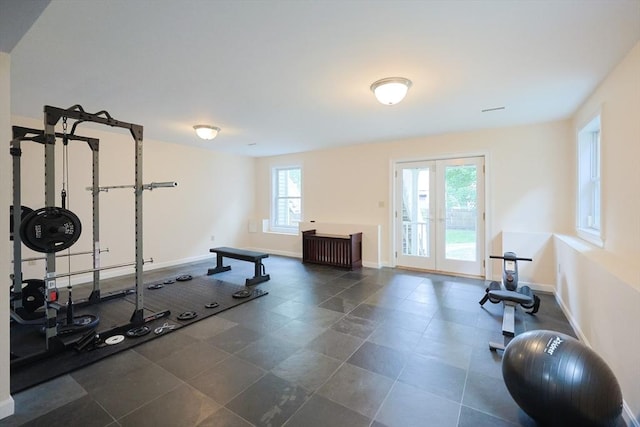 41 Webber St Unit 2, Malden, MA 02148 - workout area with baseboards and french doors