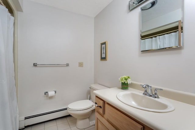 3 Dogwood Cir Unit 3, Franklin, MA 02038 - bathroom with a baseboard radiator, toilet, tile patterned floors, and vanity