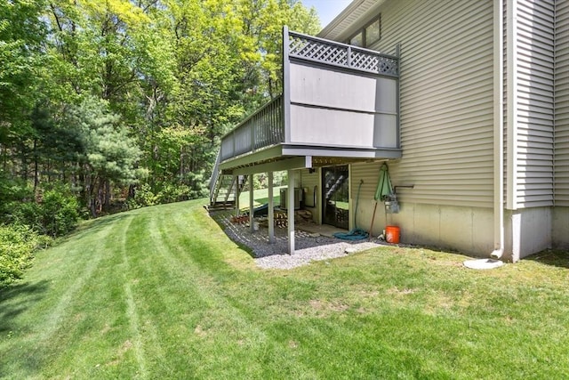 3 Dogwood Cir Unit 3, Franklin, MA 02038 - rear view of property featuring a yard, cooling unit, a wooden deck, and stairs
