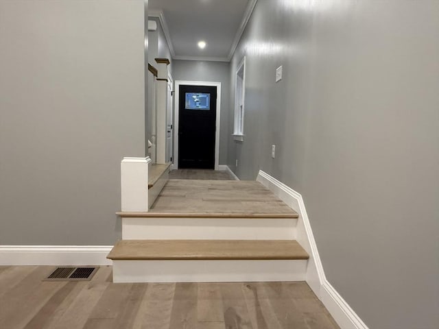 24 Cooper Rd, Webster, MA 01570 - stairs featuring crown molding and baseboards