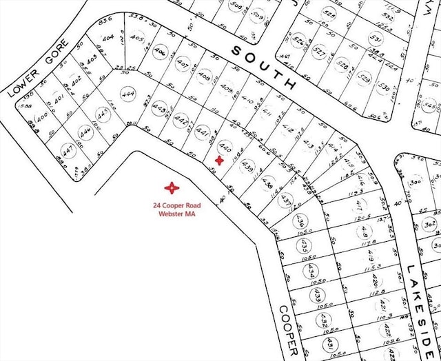 24 Cooper Rd, Webster, MA 01570 - map showing property parcels