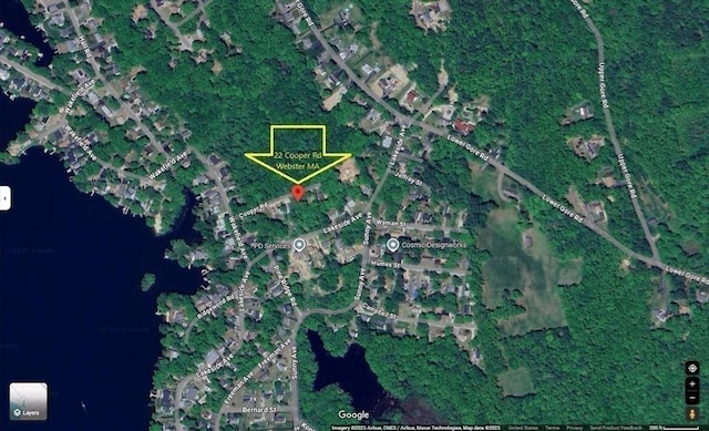 24 Cooper Rd, Webster, MA 01570 - aerial map of property and surrounding area