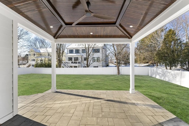 view of patio / terrace with ceiling fan