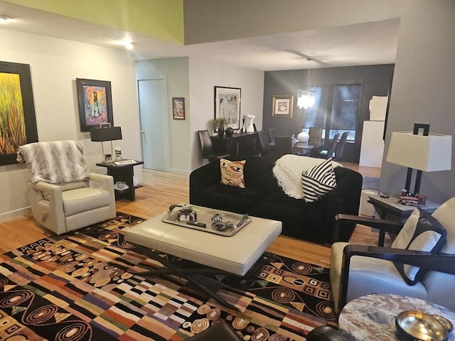 living room featuring wood-type flooring