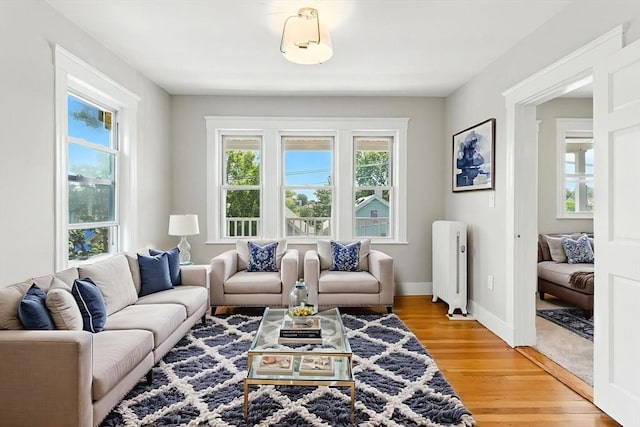 216 Cedar St Unit 3, Somerville, MA 02144 - living room with radiator and light wood-type flooring