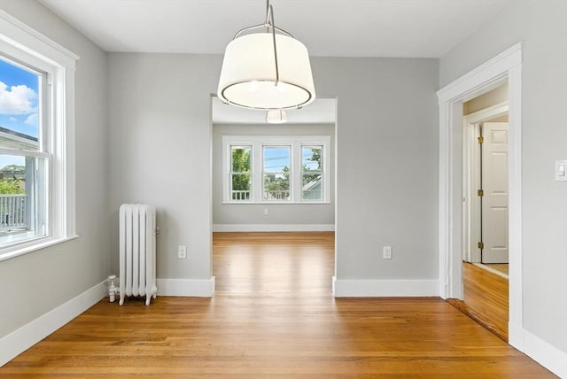 216 Cedar St Unit 3, Somerville, MA 02144 - spare room with radiator heating unit and light wood-style flooring