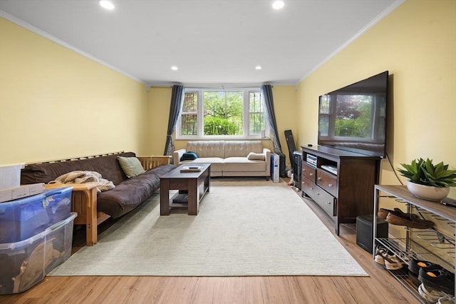 70 Jamaicaway Unit 1, Boston, MA 02130 - living area with ornamental molding, recessed lighting, and wood finished floors