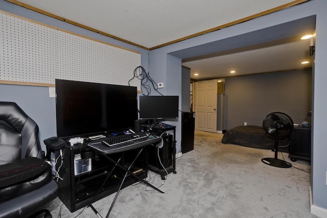 12 Allen St, Chicopee, MA 01020 - carpeted home office featuring recessed lighting