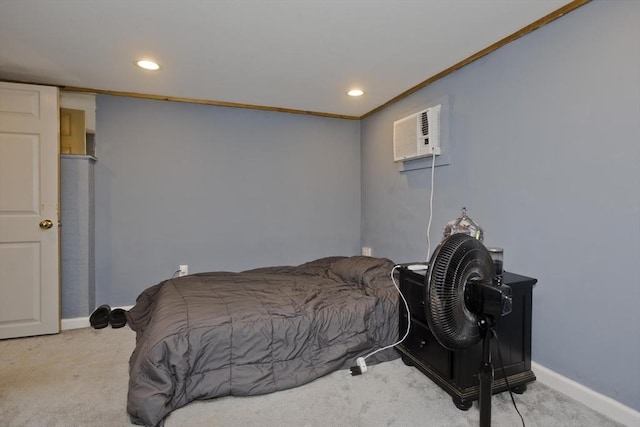 12 Allen St, Chicopee, MA 01020 - bedroom featuring carpet floors, recessed lighting, and a wall unit AC