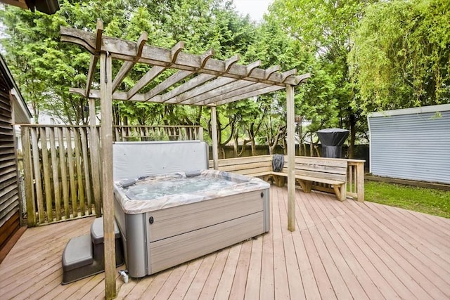 12 Allen St, Chicopee, MA 01020 - deck featuring a hot tub and a water view