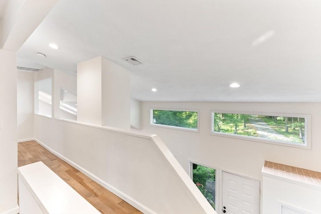 11 Running Stream Rd, Rehoboth, MA 02769 - corridor featuring wood finished floors, recessed lighting, and an upstairs landing