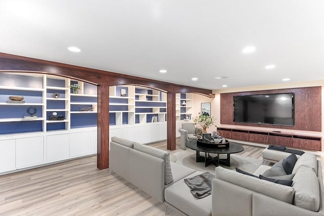 11 Running Stream Rd, Rehoboth, MA 02769 - living room with wood finished floors, recessed lighting, and built in features