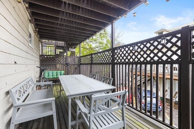 balcony featuring an outdoor hangout area and outdoor dining area