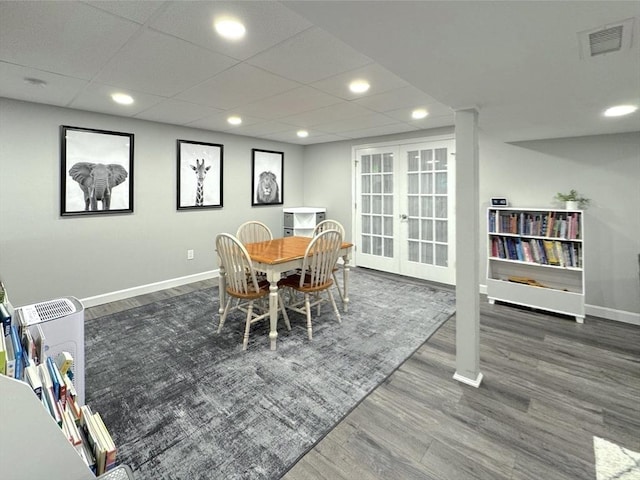111 Country Club Pl, Southbridge, MA 01550 - dining area with french doors, wood finished floors, and recessed lighting