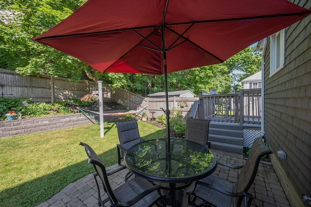 29 Wituwamat Rd, Weymouth, MA 02191 - view of patio / terrace featuring outdoor dining space and a wooden deck