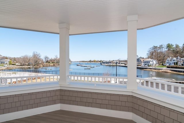 128 Elm St Unit 210, Cohasset, MA 02025 - view of patio / terrace featuring a water view and a balcony