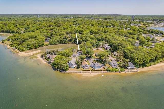 22 Wallace Pt, Bourne, MA 02532 - aerial view of a large body of water and a heavily wooded area