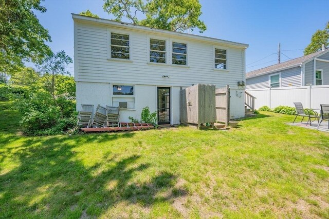 22 Wallace Pt, Bourne, MA 02532 - rear view of property with stairs