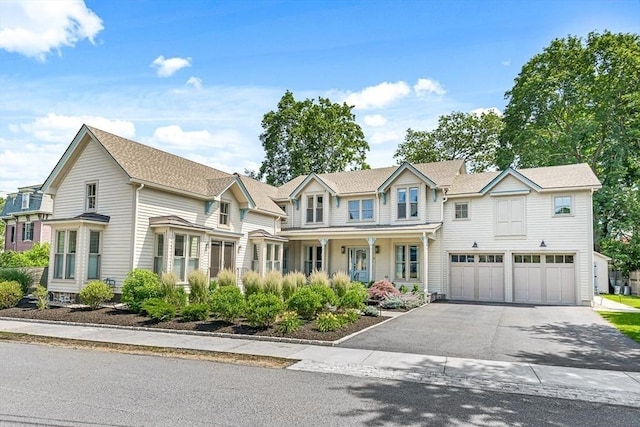4 Norwood St, Winchester, MA 01890 - view of front of house with an attached garage, driveway, and a porch