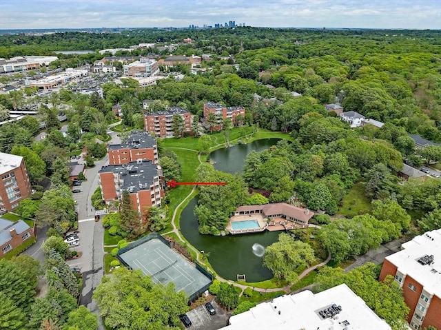 99 Florence St Unit 40-2B, Newton, MA 02467 - aerial view of a nearby body of water