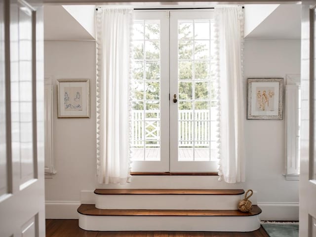 11 Water St, Duxbury, MA 02332 - doorway to outside with baseboards, healthy amount of natural light, and wood finished floors