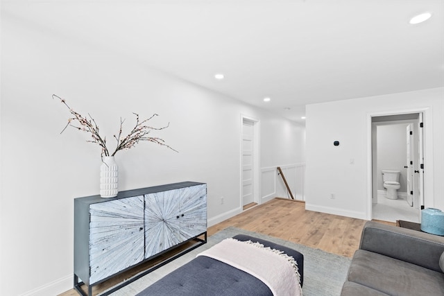 living room with hardwood / wood-style floors