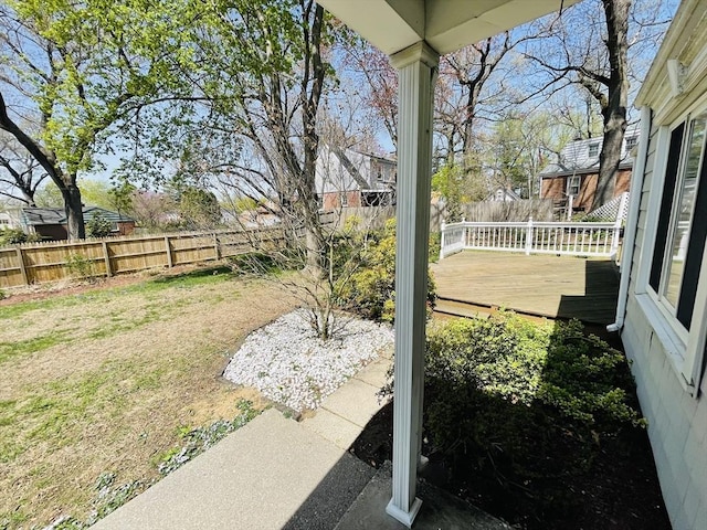 3 Camden St, South Hadley, MA 01075 - view of yard featuring a deck and a fenced backyard