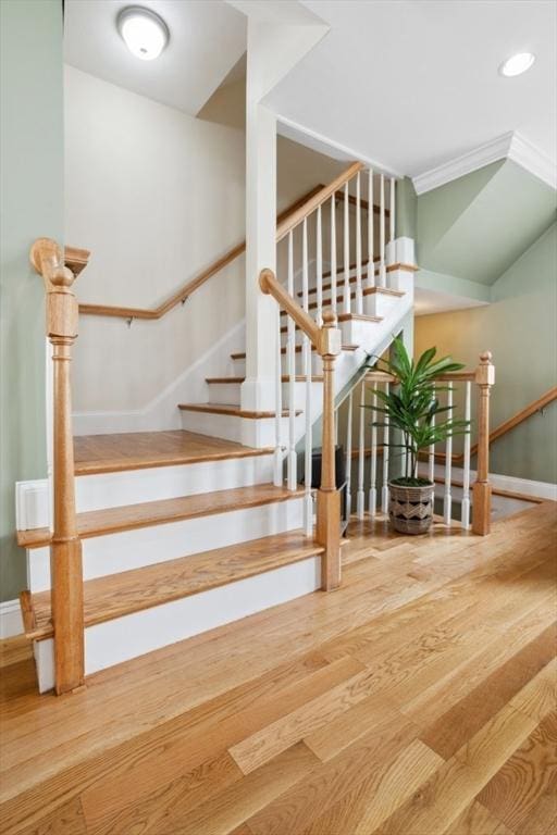 224 Grove St Unit 2, Waltham, MA 02453 - stairs with wood finished floors