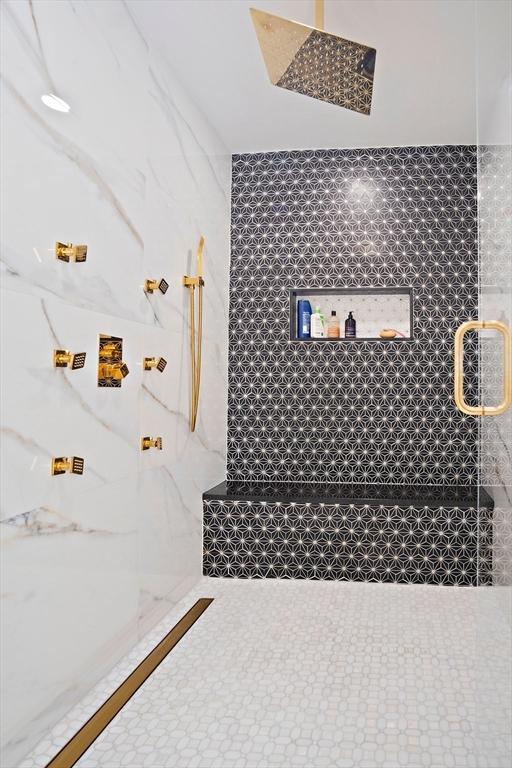 38 Thatcher St, Medford, MA 02155 - full bathroom with a marble finish shower
