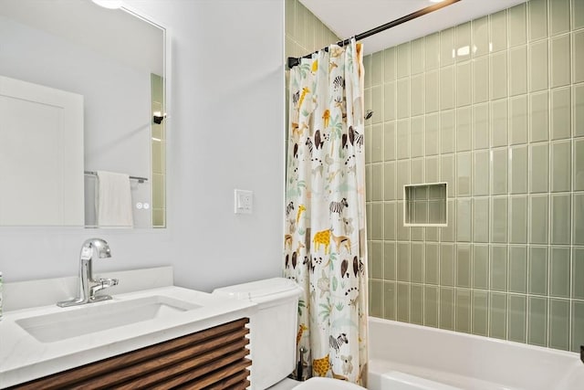 38 Thatcher St, Medford, MA 02155 - bathroom with toilet, shower / tub combo, and vanity