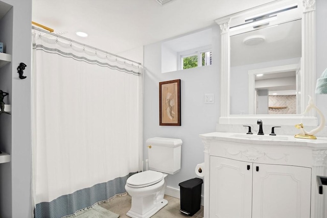 38 Thatcher St, Medford, MA 02155 - full bath featuring toilet, vanity, and a shower with shower curtain