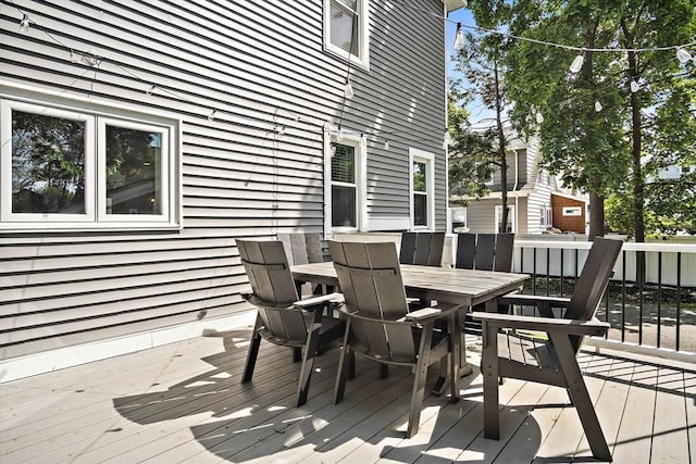 38 Thatcher St, Medford, MA 02155 - wooden deck featuring outdoor dining area