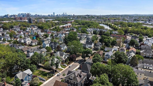 38 Thatcher St, Medford, MA 02155 - aerial view of property and surrounding area featuring nearby suburban area