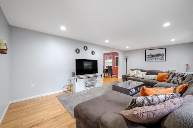 36 Westford Rd, Ayer, MA 01432 - living room with light wood-style floors, recessed lighting, and baseboards