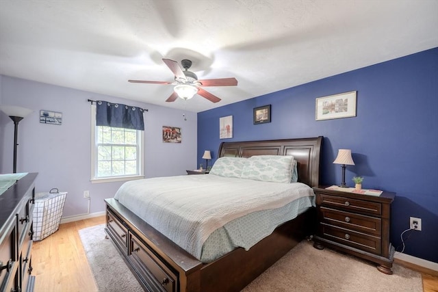 36 Westford Rd, Ayer, MA 01432 - bedroom featuring baseboards, light wood-style floors, and ceiling fan