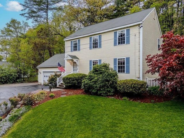 36 Westford Rd, Ayer, MA 01432 - colonial inspired home with a garage, a front yard, and driveway