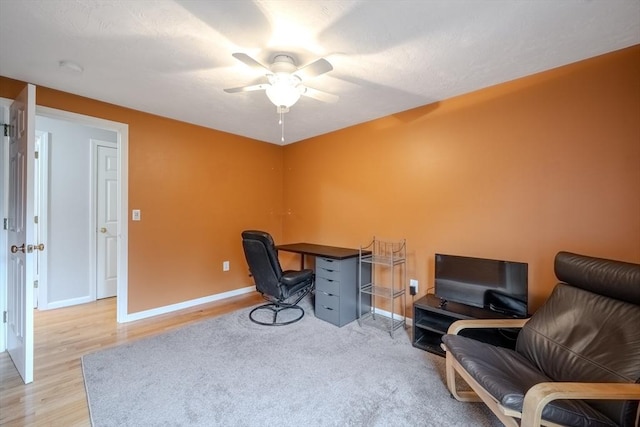36 Westford Rd, Ayer, MA 01432 - office space with a ceiling fan, baseboards, and wood finished floors