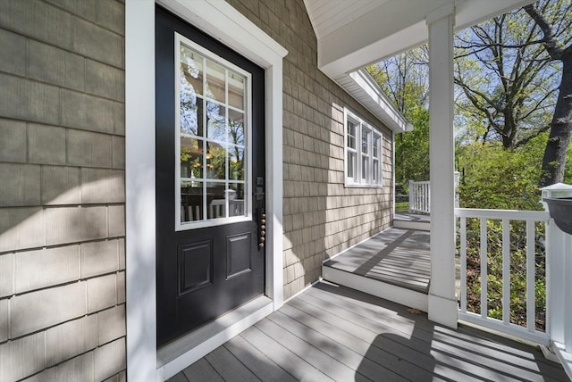 property entrance with a porch