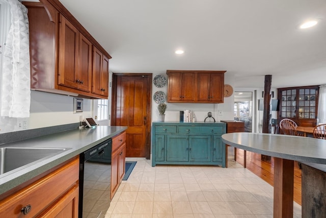 kitchen with black dishwasher