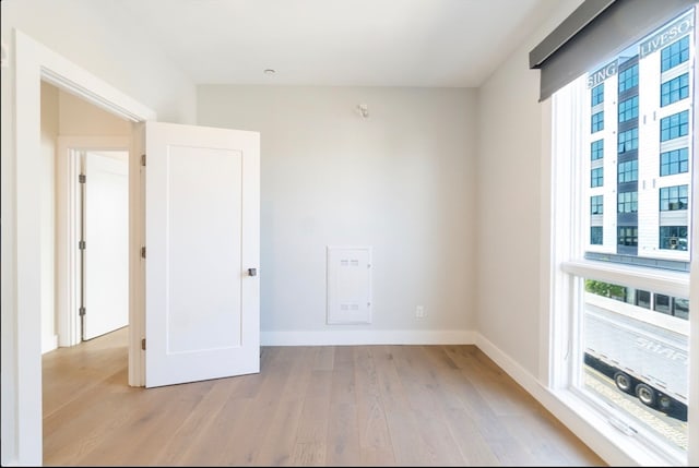 empty room featuring light wood-type flooring