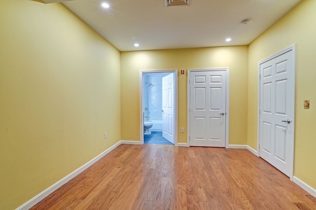 interior space with light hardwood / wood-style floors