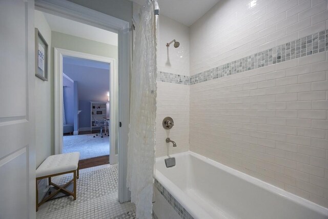5 Copperbeech Cir, Westborough, MA 01581 - full bath with shower / bath combo and tile patterned flooring