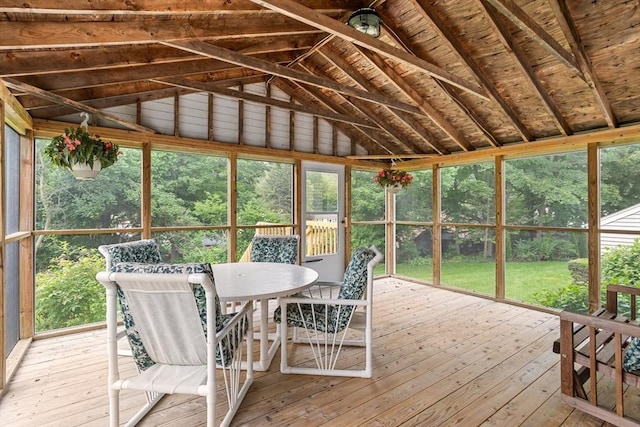 52 Diana Dr, Marlborough, MA 01752 - sunroom with vaulted ceiling, outdoor dining area, and healthy amount of natural light