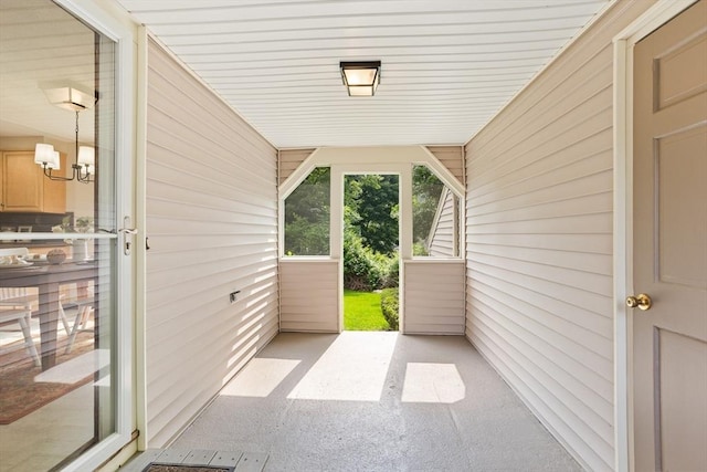 52 Diana Dr, Marlborough, MA 01752 - unfurnished sunroom featuring a chandelier