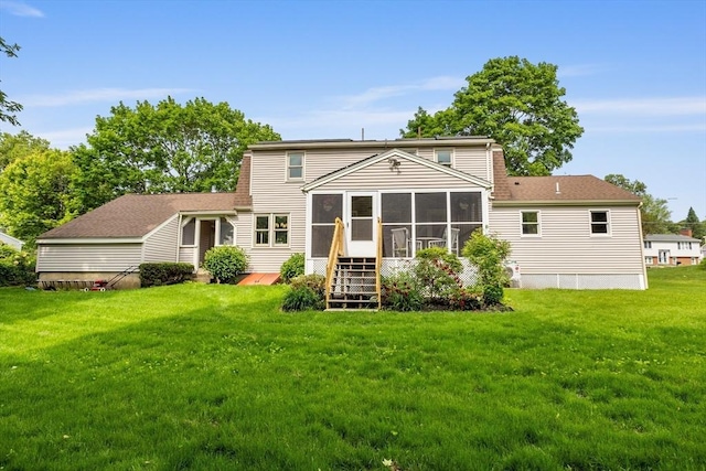 52 Diana Dr, Marlborough, MA 01752 - back of house featuring a sunroom and a yard